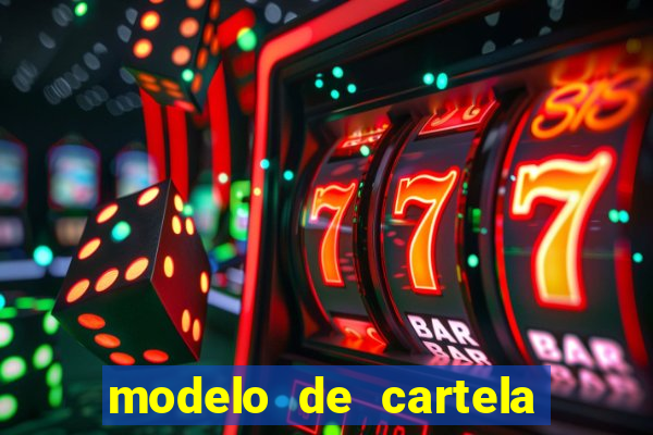 modelo de cartela de bingo em branco